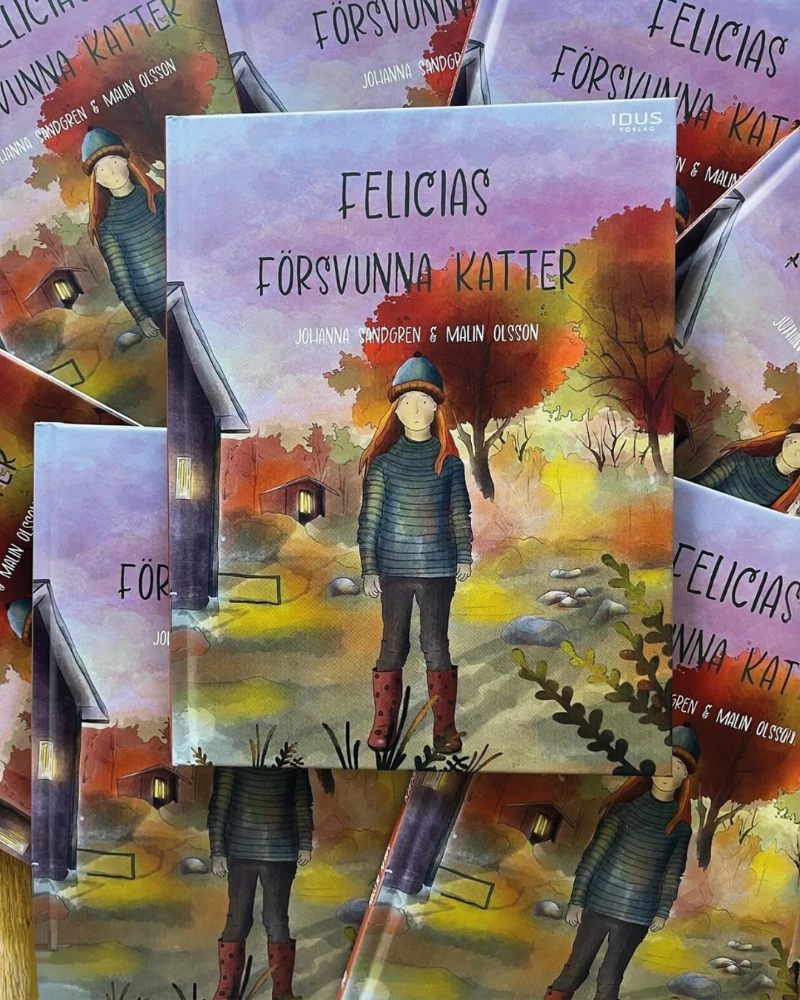Felicia och hennes försvunna katter illustrerad av malin olsson, malinspenna och utgiven av idus 2024