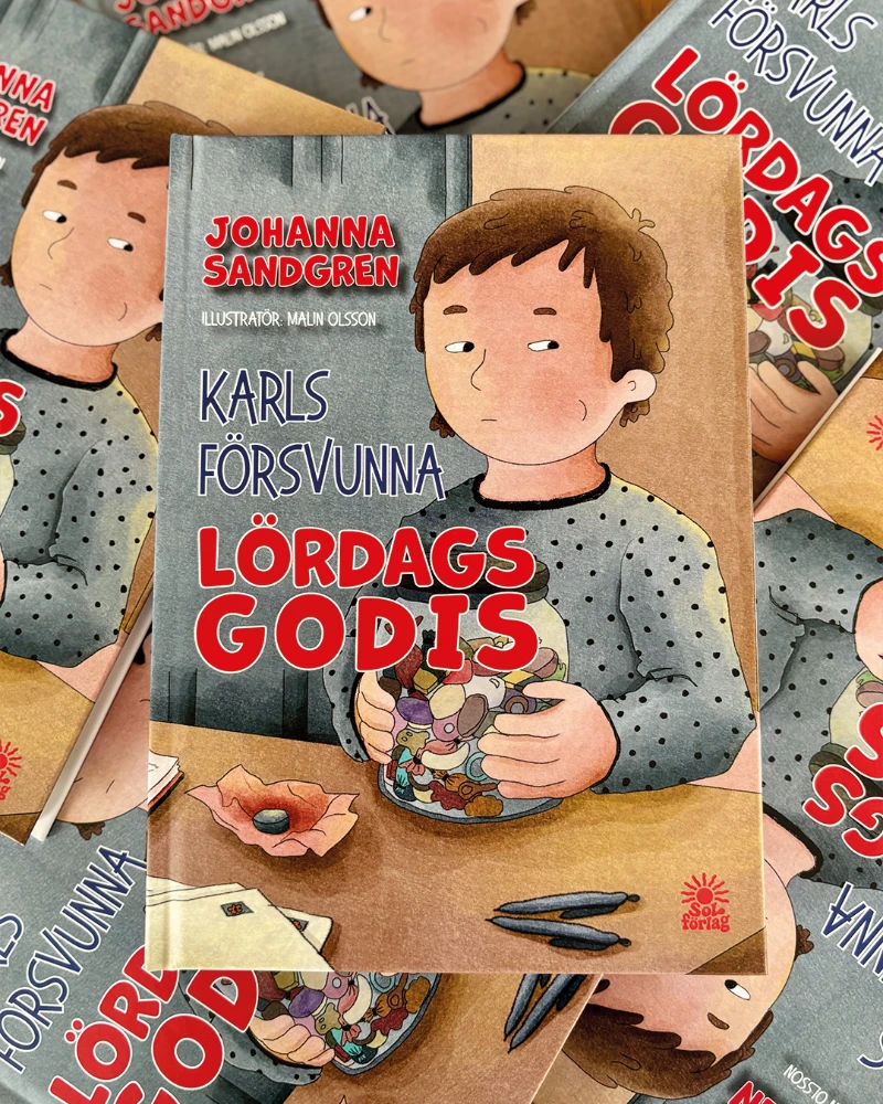 Ilustrationer av Malin Olsson, malins penna, till boken Karls försvunna lördagsgodis